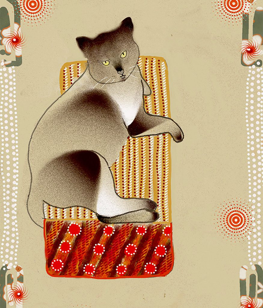 Cat Illustration Vintage Illuminart Designs